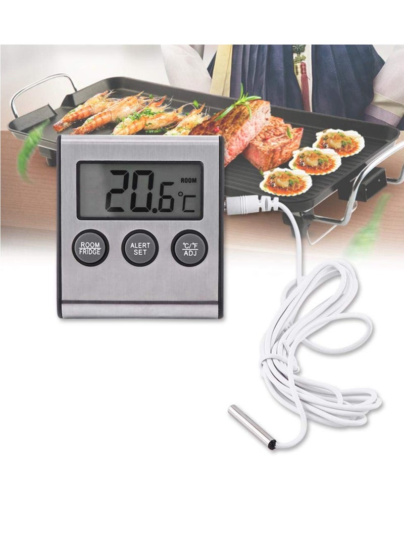 Excefore - Digital Refrigerator Thermometer LCD Alarm Fridge Temperature Monitor Mini Battery Powered Freezer Room Thermometer with Max/Min Temperature Records - Image 1