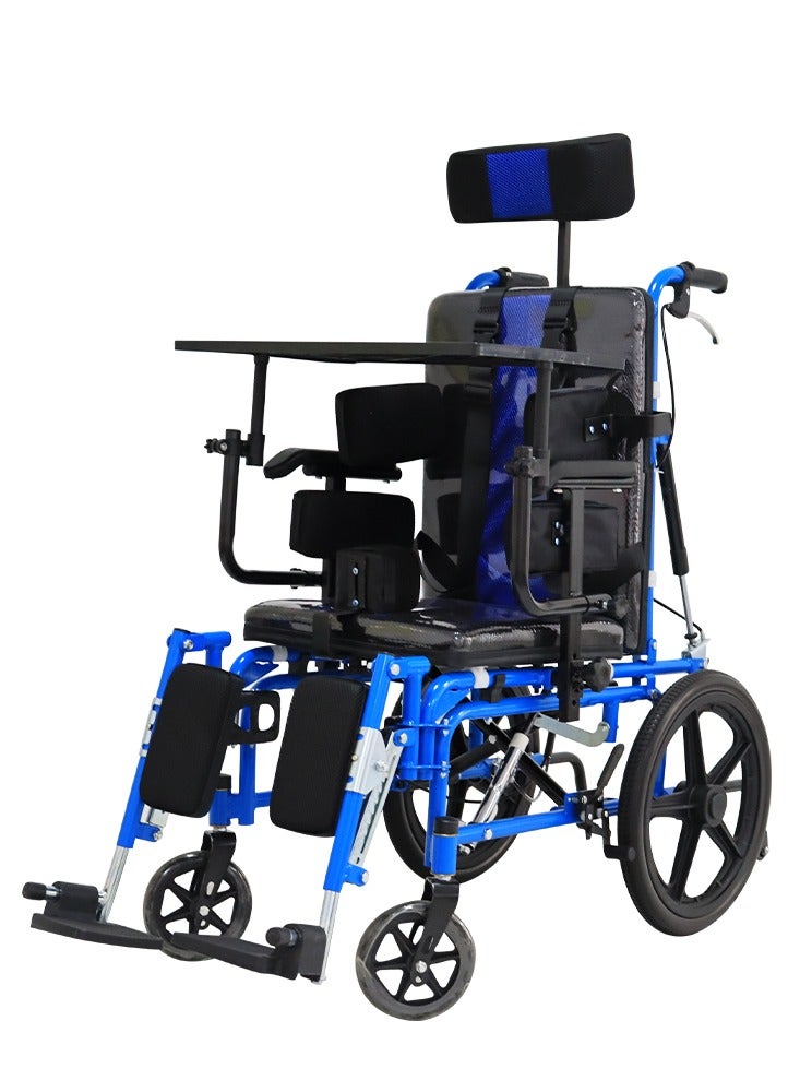 Cerebral Palsy Wheelchair for Children - Foldable Cerebral Palsy Wheelchair Pediatric Manual High Back Reclining Wheelchair - Image 1