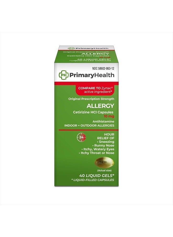 Primary Health Cetirizine Hcl, 10mg Softgel, 40 Count, 40 Count 