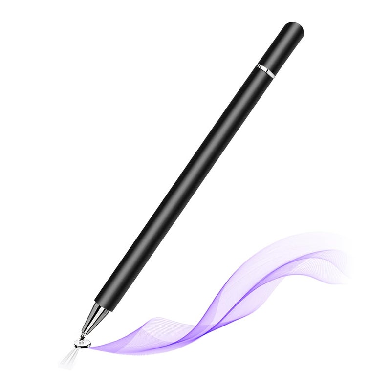 Humble Universal Light Weight Stylus Pen for Smartphone/Tablet/iPad/iPhone/Android & All Touch Screen Devices with Fine Point Disc Tip & Magnetic Cap | Precise Tip for Drawing and Writing - Black - Image 1