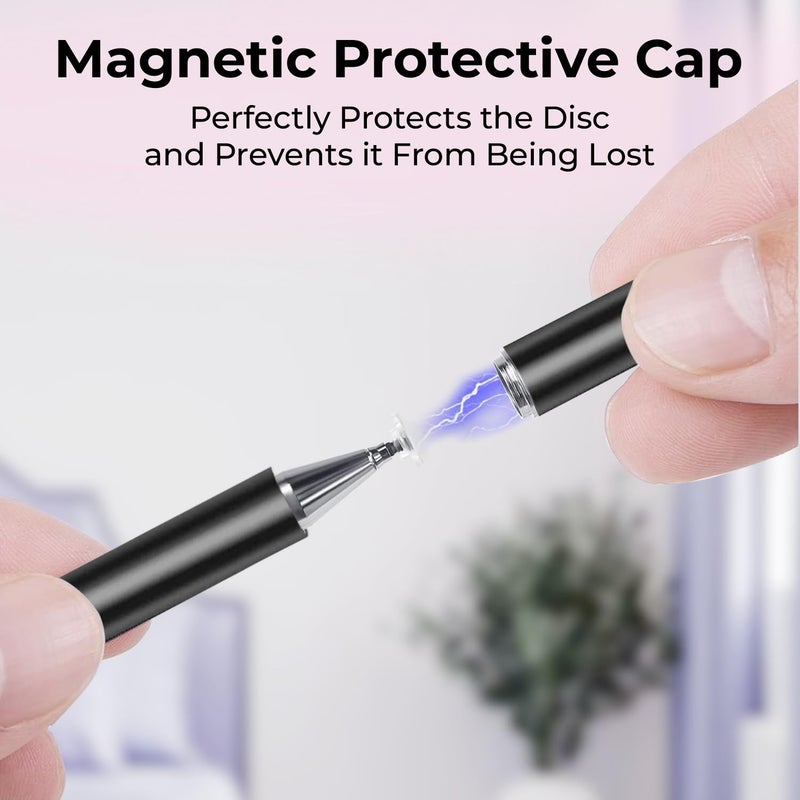 Humble Universal Light Weight Stylus Pen for Smartphone/Tablet/iPad/iPhone/Android & All Touch Screen Devices with Fine Point Disc Tip & Magnetic Cap | Precise Tip for Drawing and Writing - Black - Image 5
