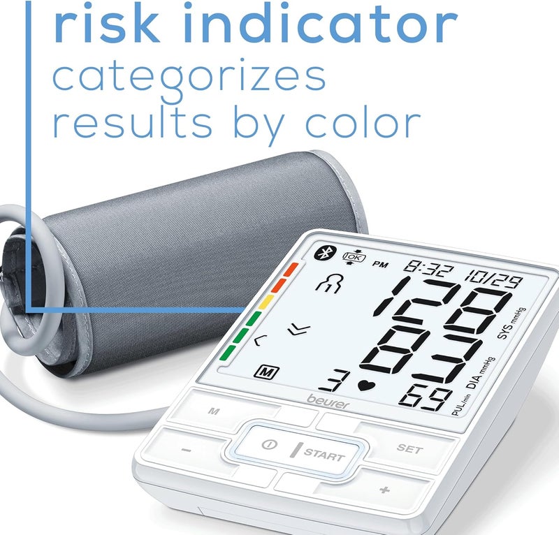 Beurer BM69W Upper Arm Blood Pressure Monitor with Bluetooth Cuff Position Indicator and Inflation Tech for Comfortable Readings Portable Storage Case Included 200 Memory Sets - Image 5