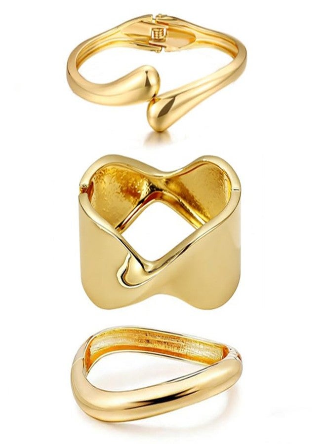 Bowdcvy Chunky Gold Bangle Bracelets for Women Trendy Stack Cuff Bracelet Irregular Statement Fashion Minimalist Jewelry Gift Accessories (style 2) - Image 1