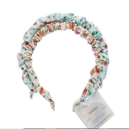 Scunci Collection Skinny Ruched Headband  Ditzy Print  2pk