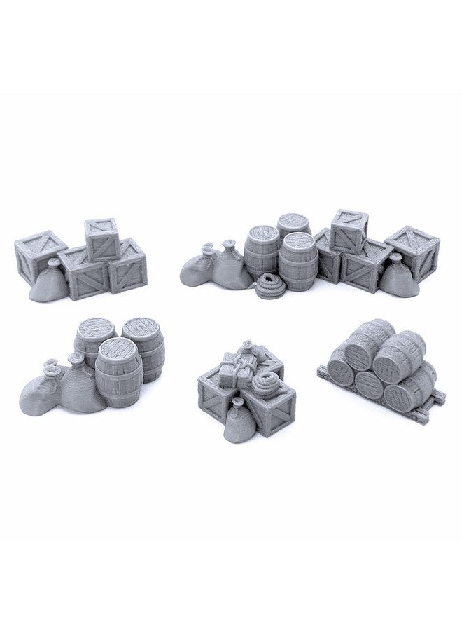 EnderToys Cargo Piles DND Terrain Compatible with Dungeons and Dragons, Warhammer 40k, 28mm Miniature Wargaming, Tabletop RPGs, Wargame Scenery - Image 1