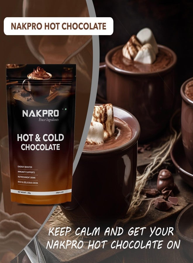 NAKPRO Hot & Cold Chocolate Drink Powder Mix, 250g | No Preservatives, Added Vitamins & Minerals for Immunity Support | Vegan & Gluten Free | Thick & Chocolatey Drink - Image 5