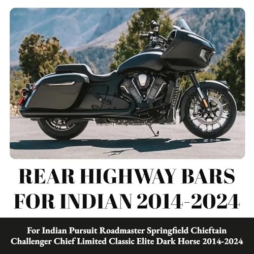 AC-MTORC Rear Highway Bars for Indian Saddlebag Crash Bars Engine Guards for Indian Pursuit Roadmaster Springfield Chieftain Challenger Chief Vintage Limited Classic Elite Dark Horse 2014-2024 - Image 2