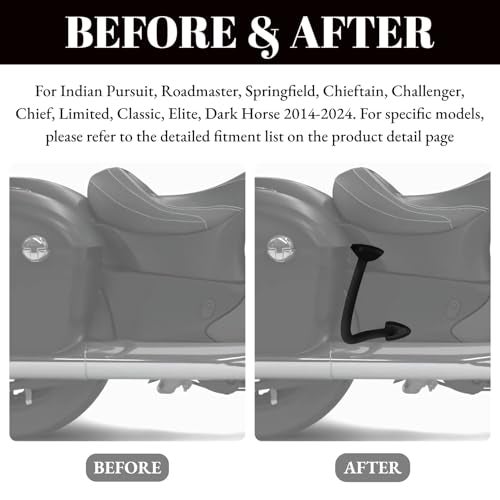 AC-MTORC Rear Highway Bars for Indian Saddlebag Crash Bars Engine Guards for Indian Pursuit Roadmaster Springfield Chieftain Challenger Chief Vintage Limited Classic Elite Dark Horse 2014-2024 - Image 3