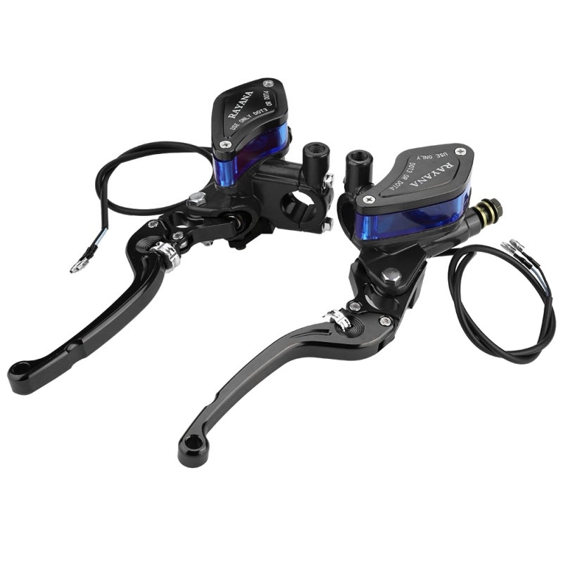 RAYANA CNC Brake Clutch Motorcycle Master Cylinder 7/8" Aluminum Alloy - Anodized Black Rust-Resistant Leaf-Shaped Oil Cup with Stepless Roller Adjustment for Street Bikes - Image 2