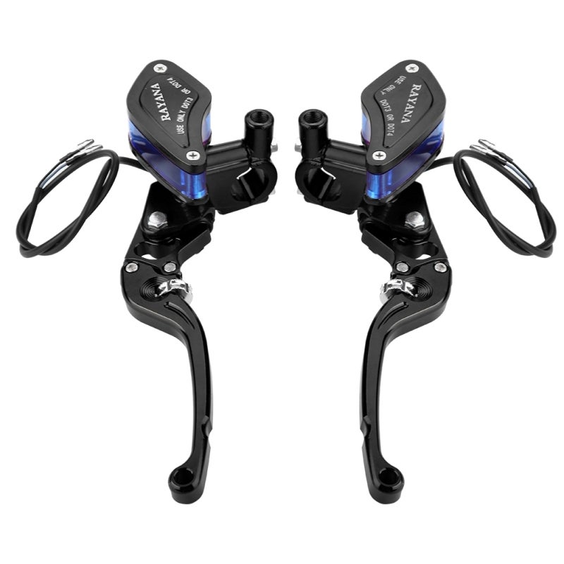 RAYANA CNC Brake Clutch Motorcycle Master Cylinder 7/8" Aluminum Alloy - Anodized Black Rust-Resistant Leaf-Shaped Oil Cup with Stepless Roller Adjustment for Street Bikes - Image 1