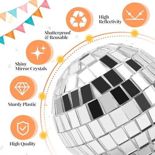 CLUEWR 30 PCS Disco Balls Cake Decoration, Small Silver Reflective Mirror Ball Disco Table Decor 70s Disco Themed Party Supplies for Festive, 4 Sizes - Image 3