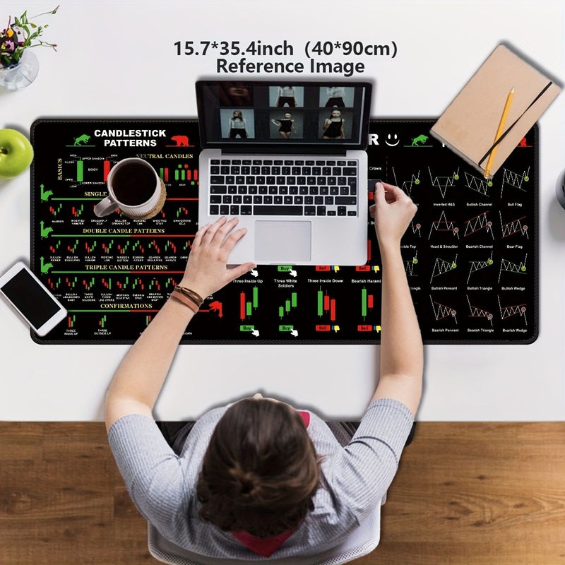 1pc Extended Gaming Mouse Pad 40x90cm Laptop Keyboard Mat Study Desk Protector Non Slip Backing Durable Desk Mat For Home Office Work Game Room Student Dorm - Image 3