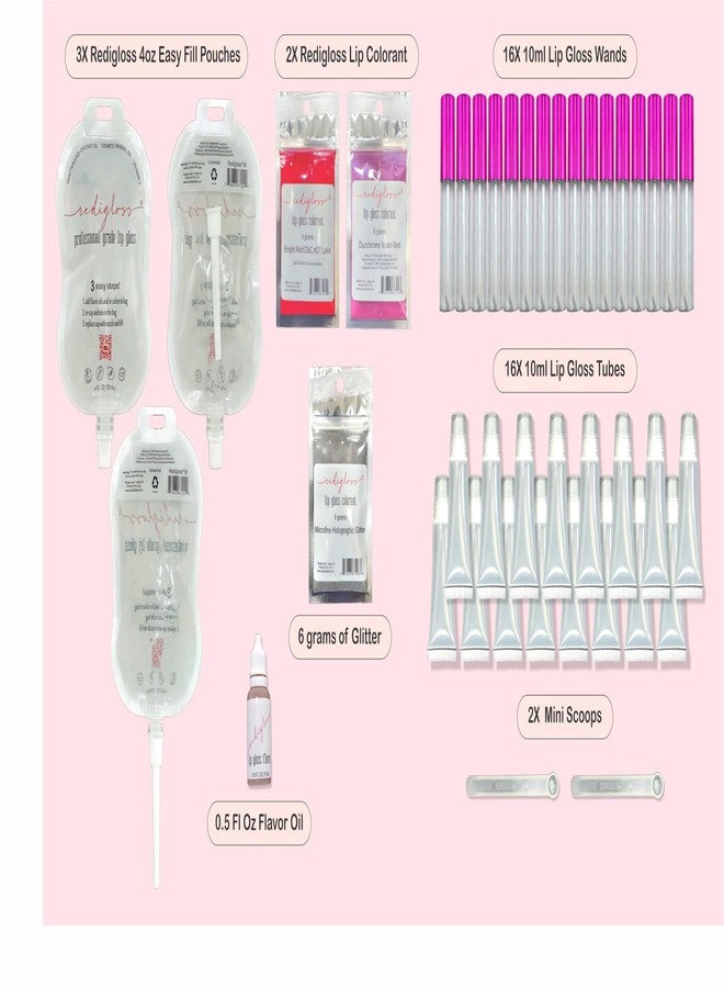 NO PROB-LLAMA Redigloss DIY Lip Gloss Kit, No Mess With The Easy Fill System, DIY Lip Gloss Making Set, Fun Makeup Gift Kits for Women Girls to Make 32 Moisturizing and Shiny Lip Glosses - Image 2