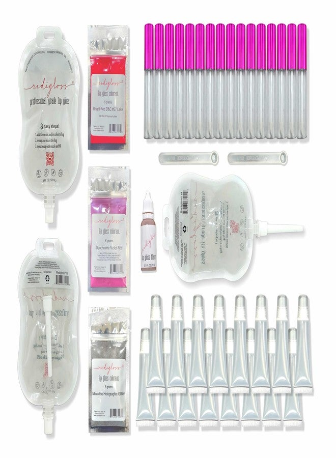 NO PROB-LLAMA Redigloss DIY Lip Gloss Kit, No Mess With The Easy Fill System, DIY Lip Gloss Making Set, Fun Makeup Gift Kits for Women Girls to Make 32 Moisturizing and Shiny Lip Glosses - Image 1