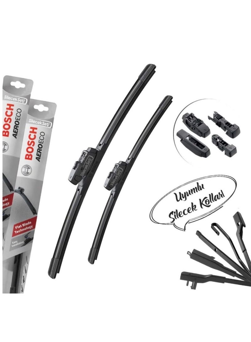 BOSCH Aeroeco Front Window Wiper Blades Driver Side And Passenger side For BMW 2-Series Gran Tourer Jun. 2015 - 2023 - Image 3