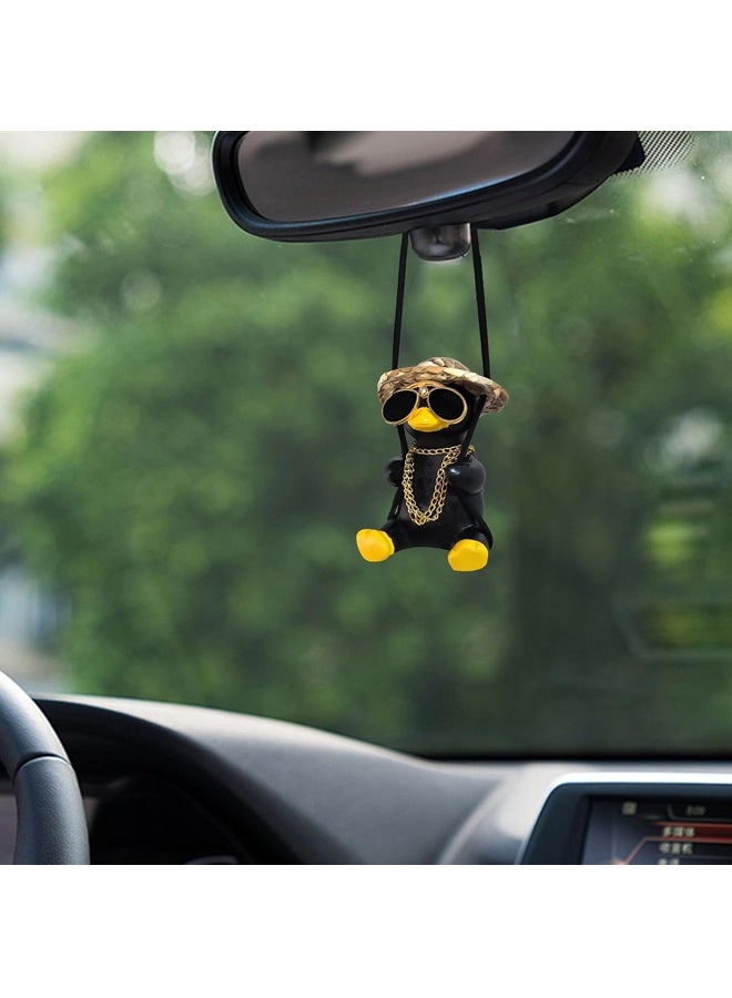 Cool Car Accessories for Men Funny Truck Rear View Mirrors Charms Stuff Automotive Mirror Hanging Things Black Swinging Duck Ornaments - Image 4