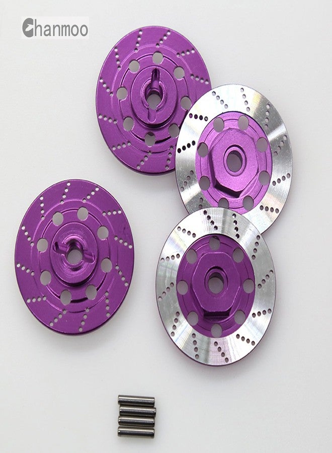 Chanmoo 1/10 RC Aluminum Alloy 12mm Hex Drift Wheels Rim Tires Hub Brake Disc Compatible with 1/10 RC On Road Rally Touring Racing Street Car Traxxas Tamiya HSP HPI Redcat Racing 4PCS (Black) - Image 3