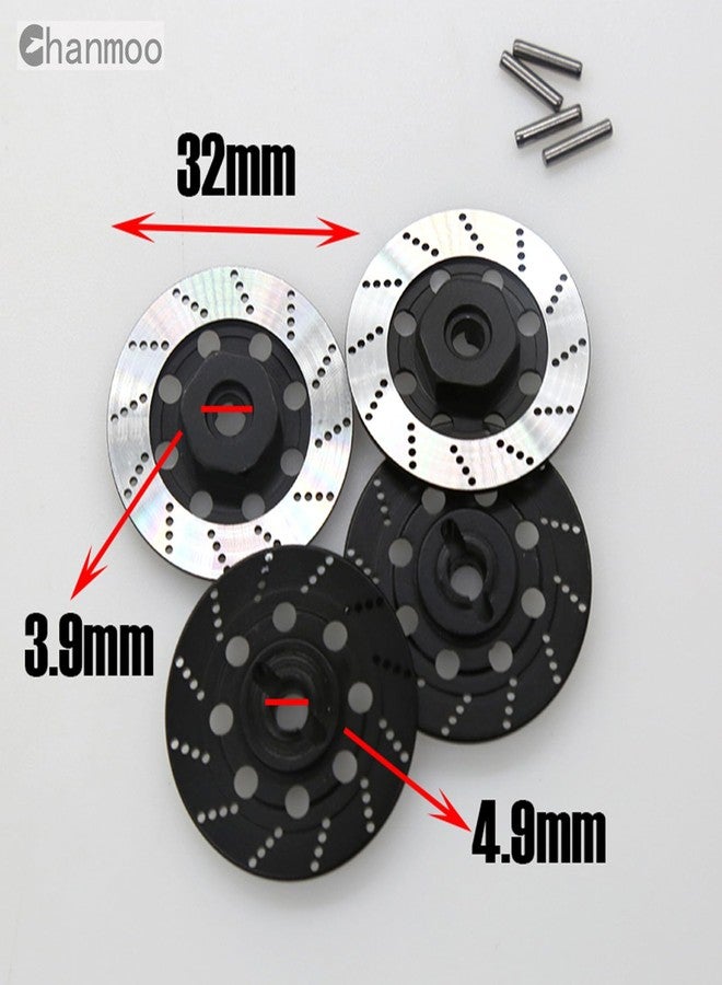 Chanmoo 1/10 RC Aluminum Alloy 12mm Hex Drift Wheels Rim Tires Hub Brake Disc Compatible with 1/10 RC On Road Rally Touring Racing Street Car Traxxas Tamiya HSP HPI Redcat Racing 4PCS (Black) - Image 2