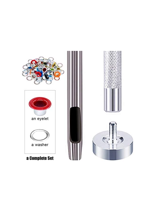 PROMASS promass 500 Sets Grommet Kit 3/16 Inch Grommet Setting Tool Metal Eyelets Set with 4 Pieces Install Tool Kit in Storage Box for Clothes Shoes Bag Paper Leather Crafts DIY Projects (10 Colors) - Image 4