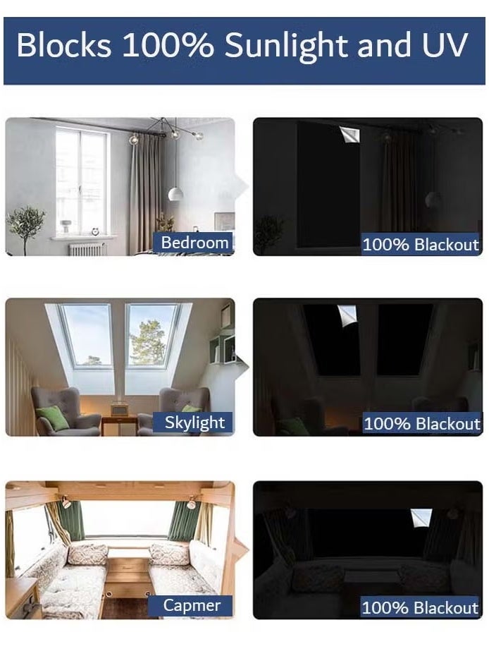 Betaoby Blackout Curtain, 100% Black Out Curtain, Window Shade, Free to Cut, Easy to Stick On, No Drill, Blackout Window Curtain for Baby Nursery, Bedroom, Living Room, RV (200x145cm) - Image 2