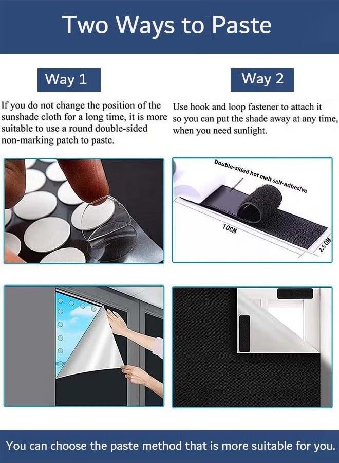 Betaoby Blackout Curtain, 100% Black Out Curtain, Window Shade, Free to Cut, Easy to Stick On, No Drill, Blackout Window Curtain for Baby Nursery, Bedroom, Living Room, RV (200x145cm) - Image 4