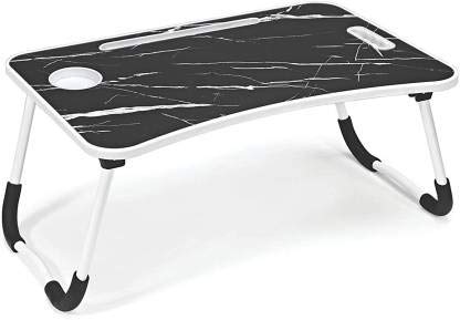 IRIS Multi-Purpose Laptop Table with Dock Stand, Coffee Cup Holder and Carrying handle/Study Table/Bed Table/Foldable and Portable/Ergonomic & Rounded Edges/Non-Slip Legs, Size: 60 x 40 cm (Black) - Image 1