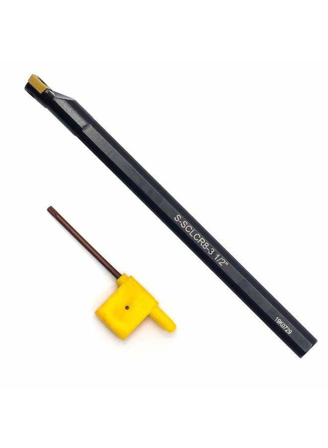 OSCARBIDE 1/2'' x 7''Indexable Boring Bar 1/2 Shank,Right-Hand Sclcr Boring Bar with Carbide Insert CCMT09T304(CCMT32.5),1 Piece - Image 1