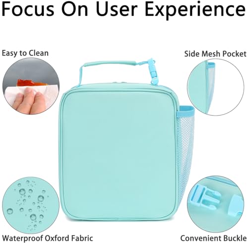 GYEUKHAM Lunch Box for Kids Boys Girls Men Women, Insulated Small Soft Cooler Lunch Bag Kit for School Work Picnic Travel - Reusable Portable lunchbox, Green - Image 4