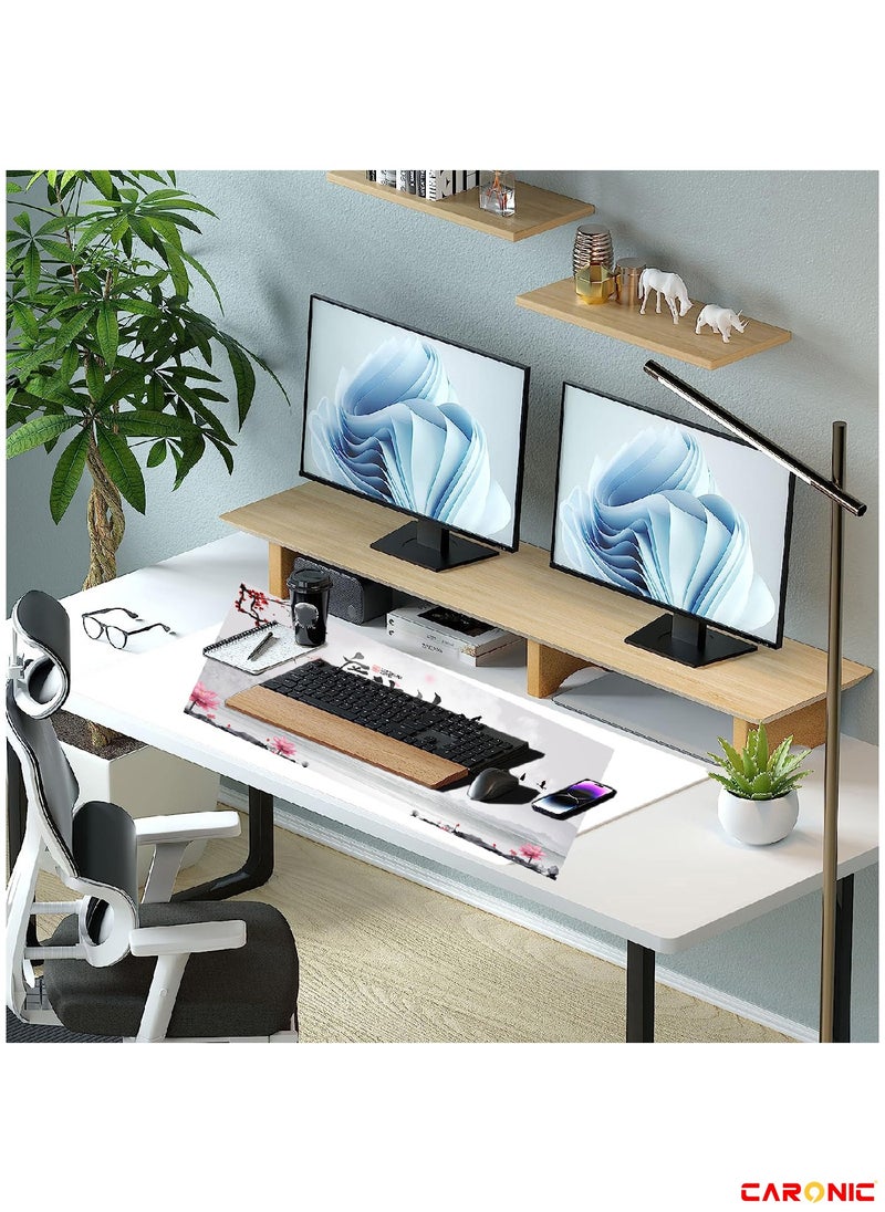 Large Gaming Mouse Pad with Superior Micro Weave Cloth Extended Desk Mousepad with Stitched Edges Non-Slip Base Water Resist Keyboard Pad For Gamer And Office Home Classical