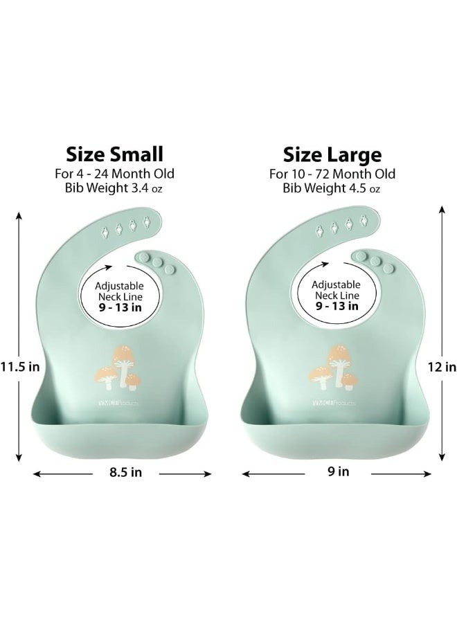 YMCF Products 2-Pack Waterproof Silicone Baby Bib Light Weight Comfortable Easy Wipe Clean - Image 4