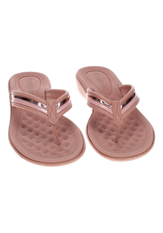 بيرا ريو Beira Rio Ladies Flat Sandals Nude | Made In Brazil