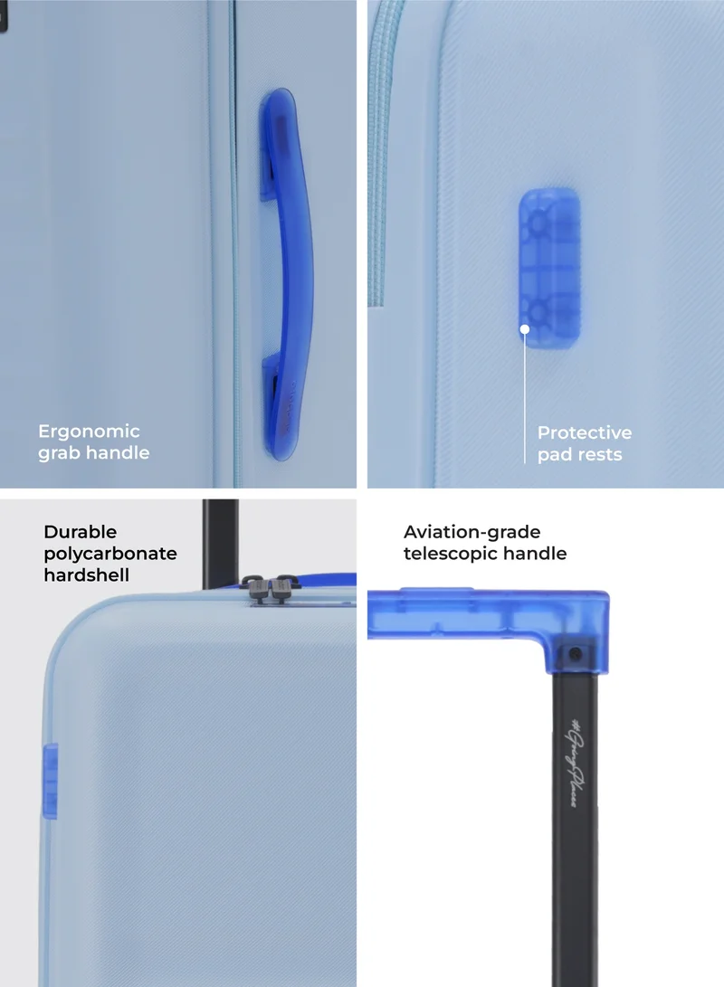 Mokobara The Aisle Trunk Set Of 3 - Polycarbonate Material | Light Blue, Shy Blue
