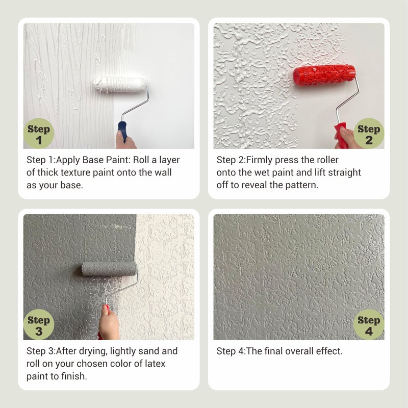 Nichiyo 7'' Patterned Roller for Wall Decoration Classic Brick Embossing Texture Rubber Roller(EG323T-A) - Image 4