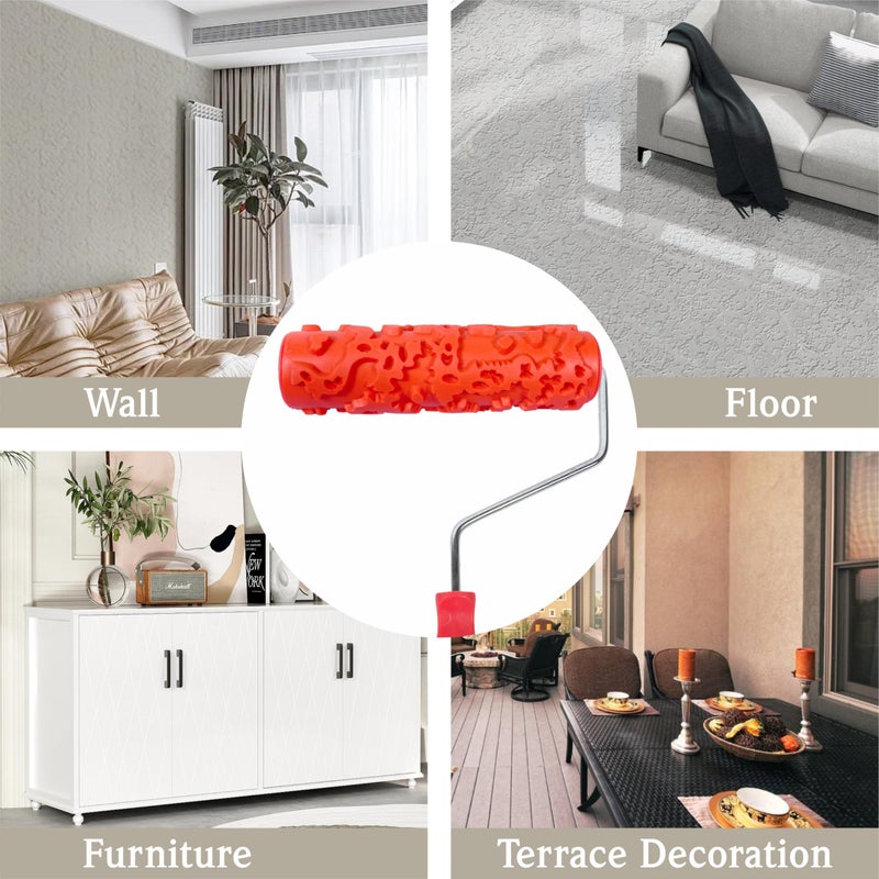 Nichiyo 7'' Patterned Roller for Wall Decoration Classic Brick Embossing Texture Rubber Roller(EG323T-A) - Image 5
