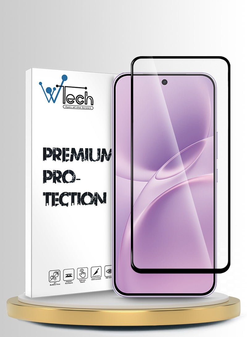Wtech vivo V70 FE 5G 2026 Premium E2E Series Full Glue Full Cover Tempered Glass Screen Protector (MSGECN) - Clear/Black - Image 1