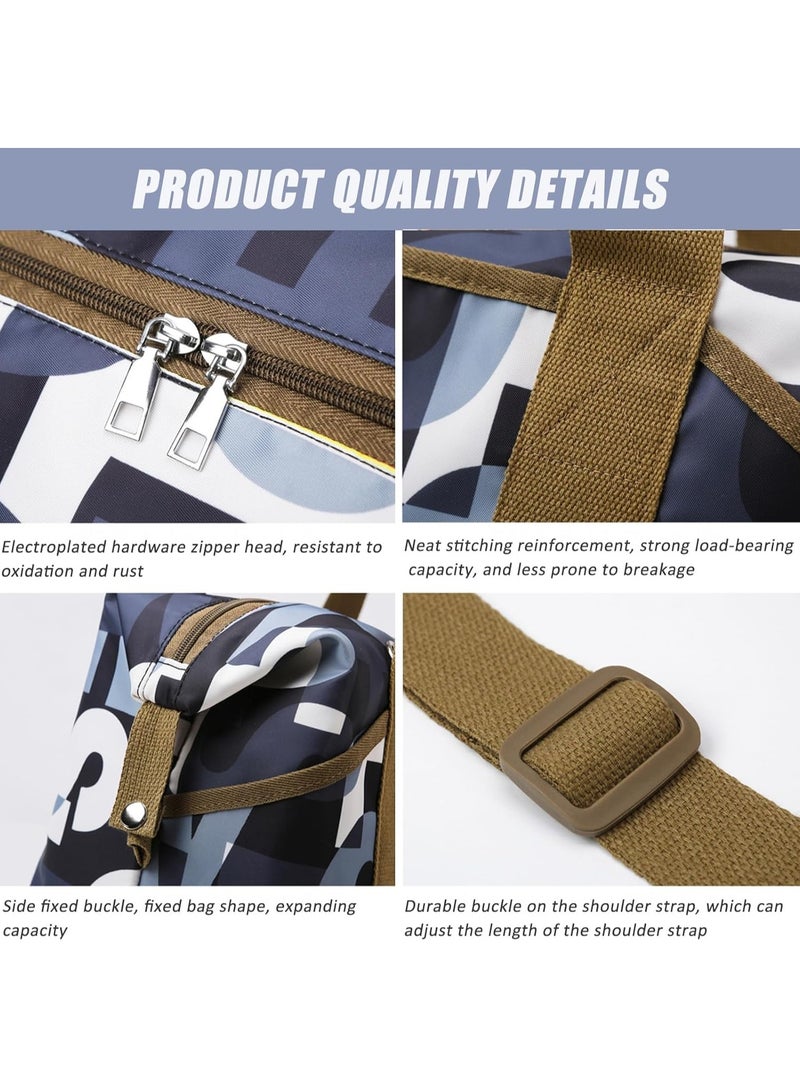 DUNISO حقائب سفر بعجلات، حقيبة دفتالة قابلة للتوسيع وقابلة للطي مع حزام كتف، عجلات قابلة للفصل، حقيبة دفتالة بعجلات، أمتعة محمولة (أخضر/أسود/بني) - Image 3