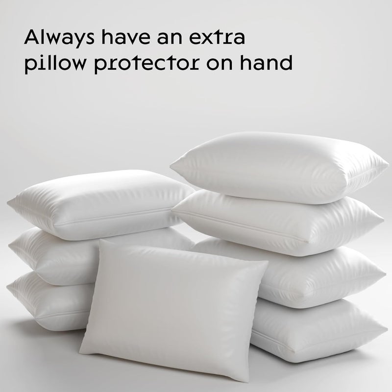 Niagara Sleep Solution Niagara 4 Pack Waterproof Pillow Protectors Standard 20x26 Inches Smooth Zipper Premium Encasement Covers Quiet Cases Set White - Image 2