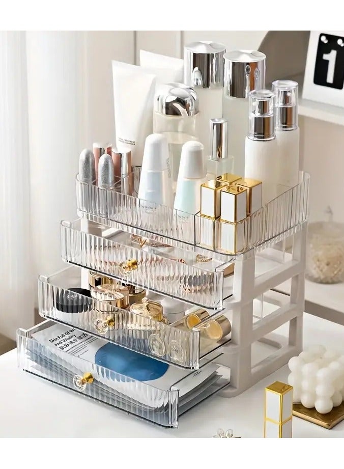 أوريتي منظم مكياج لمنظم سطح الطاولة الكبير مع أدراج، وتخزين مستحضرات التجميل للعناية بالبشرة، والفرش، وظلال العيون، واللوشن، وأحمر الشفاه، وطلاء الأظافر، رائع لخزانة الملابس - Image 4