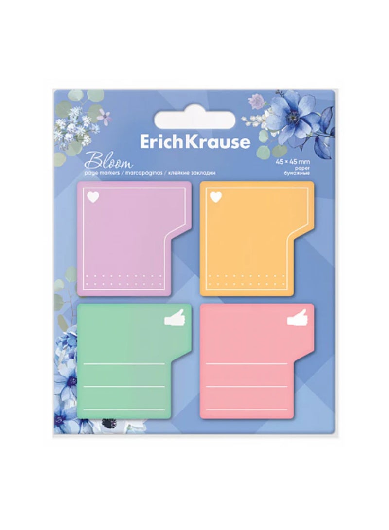 80-Sheet Pastel Bloom Page Markers Assorted Colours