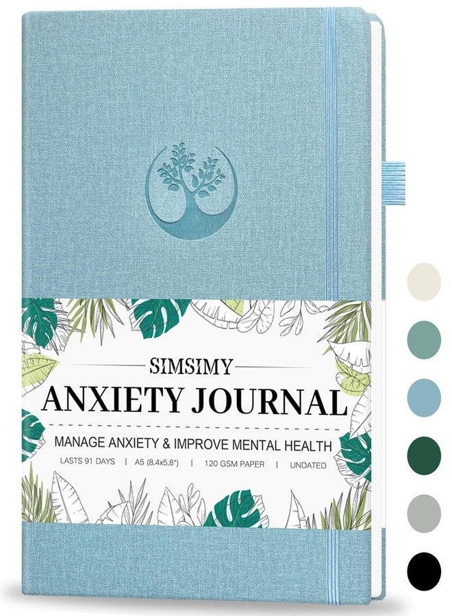 SIMSIMY Mental Health & Anxiety Journal, 91 Days Mood Tracker Journal for Mindfulness, Self Care & Stress Relief, Guided CBT Journal with Mental Health Coloring Book Pages & Dream Diary to Record, Wellness Gifts for Women Men - Image 1