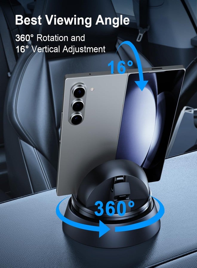 xuenair Z Fold 6 Accessories for Samsung Galaxy Z Fold 7 6 5 4 3 2 S25 Ultra, Upgraded 360 Rotatable Dash Phone Holder for Car iPhone 16 15 Pro Max Plus Mini Google Pixel 9 Pro Fold - Image 4