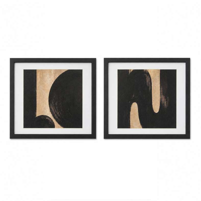Pan Home Ardell 2-Piece Framed Wall Art 42x42cm - Black - 191AIC9904909 - Image 3