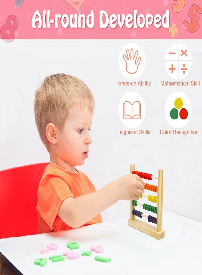 Sealive Wooden Abacus for Kids Math - 50 Beads Counting Toy, Multi-Color Counters for Kids 3-5, Counting Toys for Preschool Learning & Development, Develops Coordination, Motor Skills - Image 2