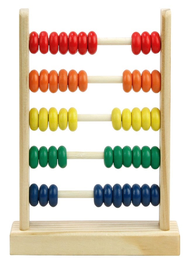 Sealive Wooden Abacus for Kids Math - 50 Beads Counting Toy, Multi-Color Counters for Kids 3-5, Counting Toys for Preschool Learning & Development, Develops Coordination, Motor Skills - Image 1