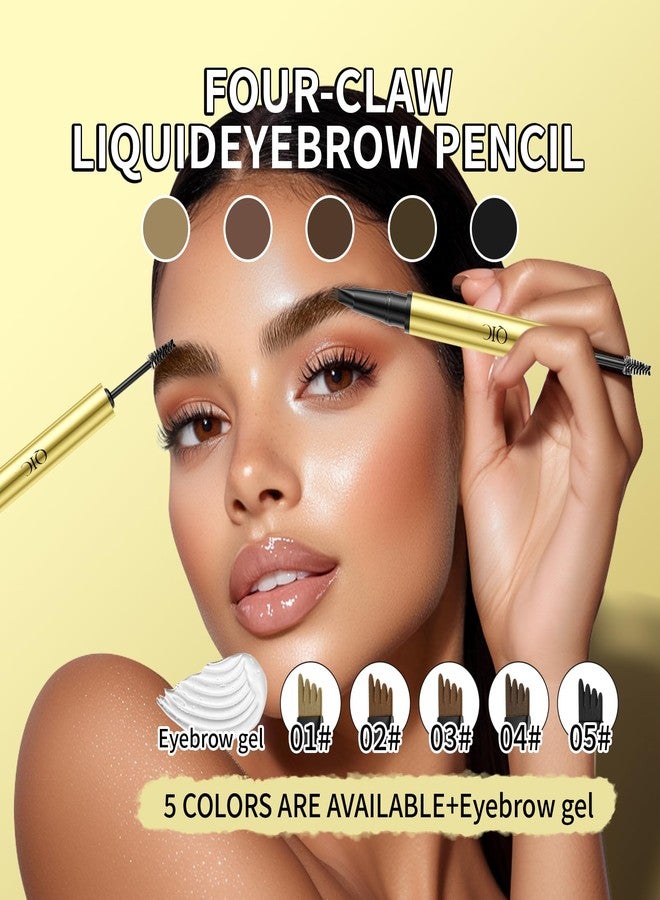 W3W 2-in-1 Microblading Eyebrow Pencil with Micro-Fork-Tip Precise Brush-Tip Eyebrow Pencils Create Natural Looking Defined Eyebrows Last All Day(Black) - Image 2