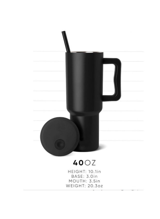 OASIS-TH 40 oz Tumbler with Handle and Straw Lid Reusable Stainless Steel Water Bottle Travel Mug Cup holder Friendly Insulated Cup Holiday Gifts for Women Men  - Image 4