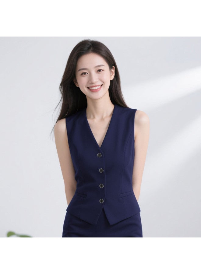 ROMON Business Casual Women'S Vest, Professional Vest For Women, Elegant And Generous, Comfortable And Breathable, V-Neck Slim-Fit Suit Vest For Women - Image 3