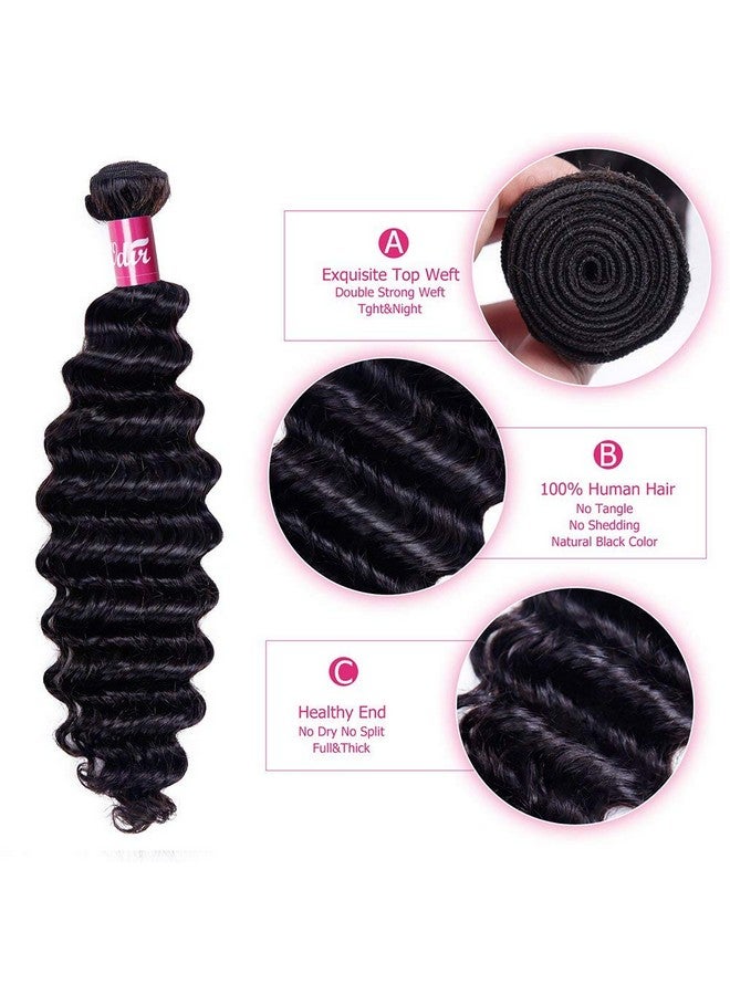 أودير البرازيلي موجة عميقة الشعر البشري 1 حزمة غير المجهزة 9A البرازيلي موجة عميقة عذراء الشعر البشري نسج حزم عميق مجعد الشعر حزم 22 بوصة اللون الطبيعي - Image 4