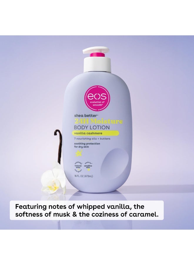 إي أو اس كريم الجسم أفضل من الفانيلا الكشمير، العناية بالجلد الرطب لمدة 24 ساعة، خفيف الوزن وغير دهني، مصنوع من الشي الطبيعي، فيجان، 16 أوقية ساطعة - Image 2