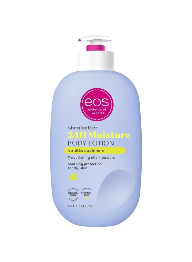 إي أو اس كريم الجسم أفضل من الفانيلا الكشمير، العناية بالجلد الرطب لمدة 24 ساعة، خفيف الوزن وغير دهني، مصنوع من الشي الطبيعي، فيجان، 16 أوقية ساطعة - Image 1